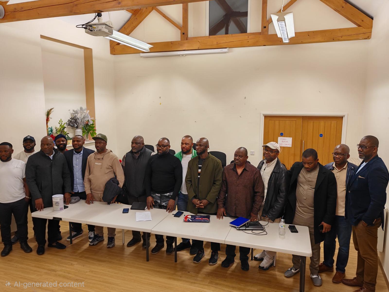 AUF members at a community meeting in the West Midlands