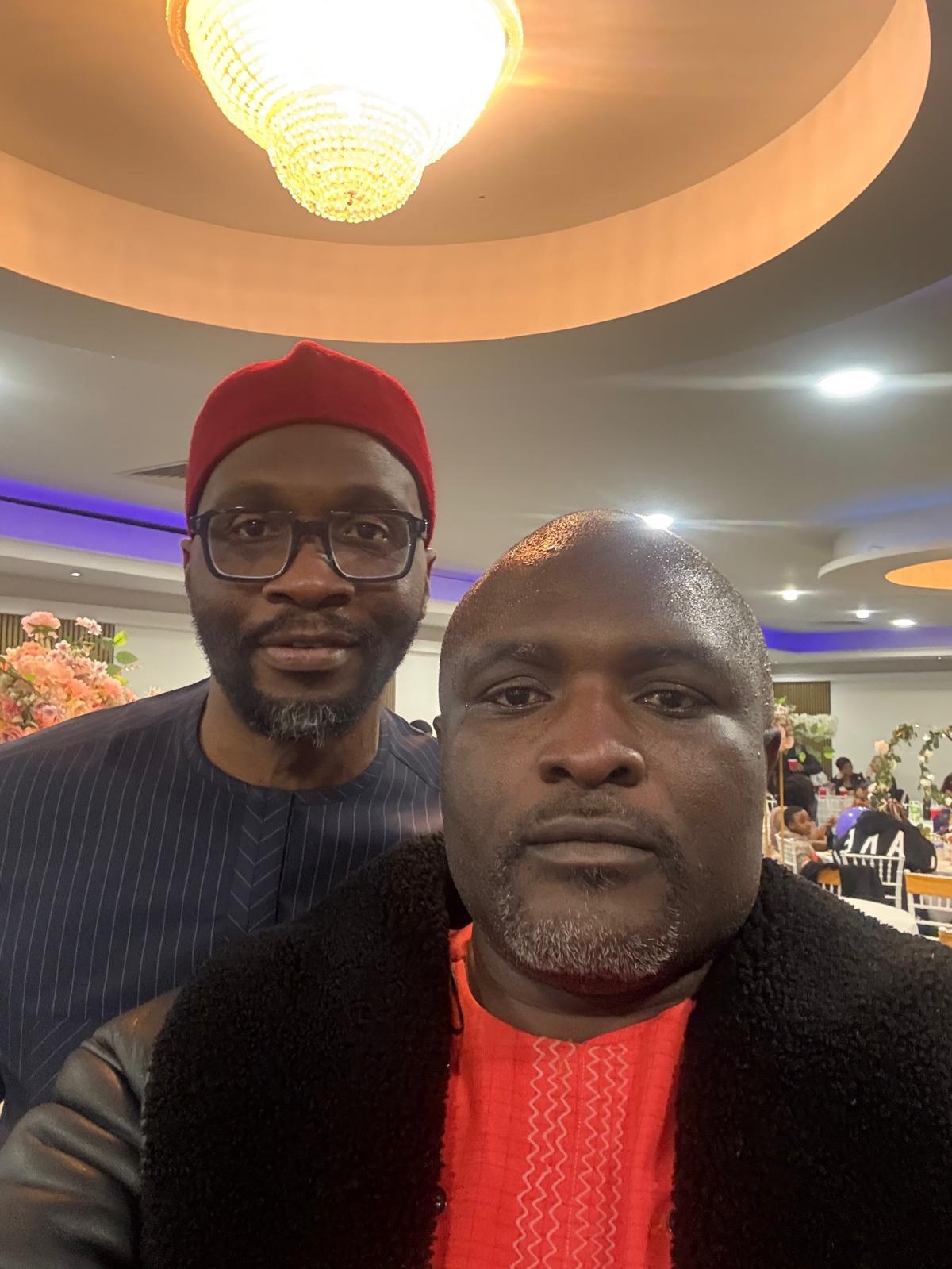 Two members in Igbo attire at the AUF end-of-year event